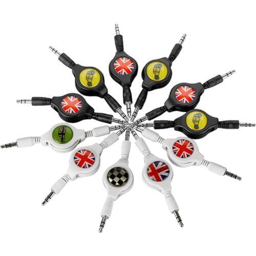 Car Aux Audio Cable 3.5mm 80cm Cable Wire Line For Mini Cooper One S JCW R50 R55 R56 R60 R61 F54 F55 F60 Countryman Accessories