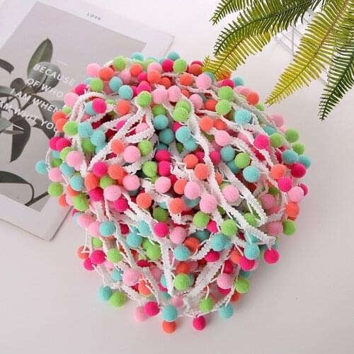 Color Stretch Wool Ball Lace 30M 1.5Cm Wide Diy Handmade Sewing Accessories Clothing Bag Pillow Lace Fabric Accessories Decor