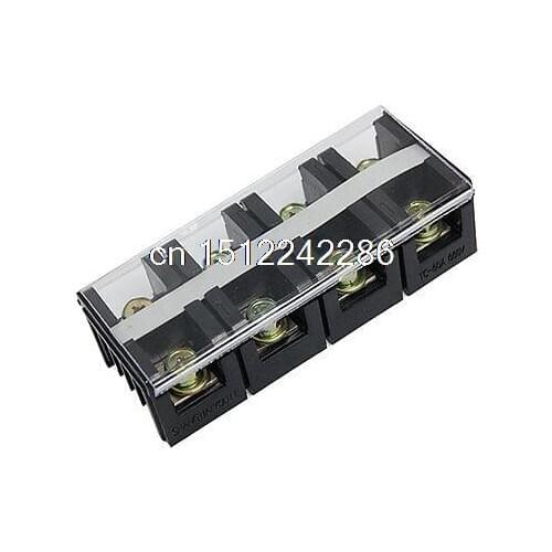Double Rows 4 Positions Covered Screw Barrier Terminal Block 660V 60A