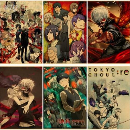 Hot Sale Tokyo Ghoul Retro Poster Anime Posters Wall Poster Canvas Painting Retro Poster Wall Decor Wall Art Picture Home Decor