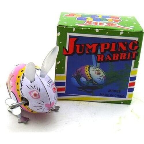 Jumping Rabbit Classic Vintage Clockwork Wind Up toys Photography Children Kids Adult Collectible Tin Wind Up Toys Gifts