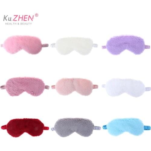 Soft Plush Eye Masks Silk Love Cloud Eye Cover Rabbit Plush Sleeping Mask Eyepatch Cartoon Nap Eye Shade Blindfold Wholesale