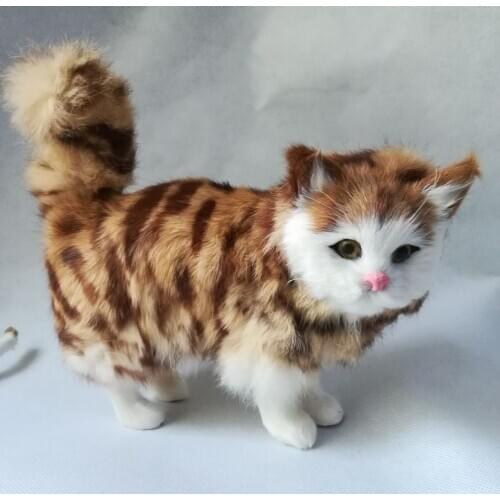 Simulation cute cat 23x9x20cm model polyethylene&furs cat model home decoration props ,model gift d487