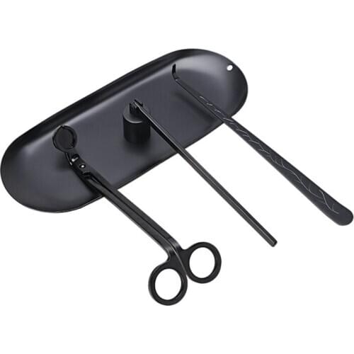 Candle Accessory Set Candle Wick Trimmer Candle Wick Dipper Candle Snuffer Storage Tray 4 Packs Candle Care Kit Gift for Candle