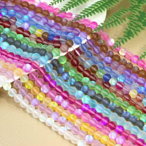 Natural stones Round shape loose beads Frosted glitter stone string bead For jewelry making DIY bracelet necklace accessories