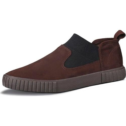 Low-cut Mens Vulcanized Shoes Flannel One-step Retro Loafers Designer Casual Shoes Spring Simple Flat Shoes Driving Shoes