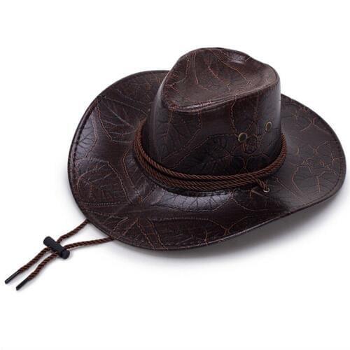 PU leather Cowboy hat Westen cowboy caps