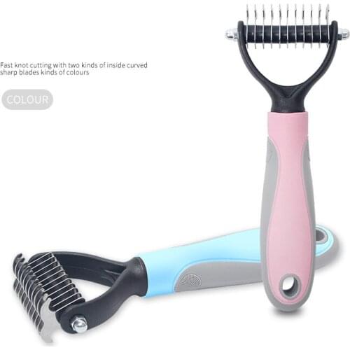 Los Fick Hair Removal Comb for Dogs Cat Detangler Fur Trimming Dematting Deshedding Brush Grooming Tool For matted Long Hair Pet