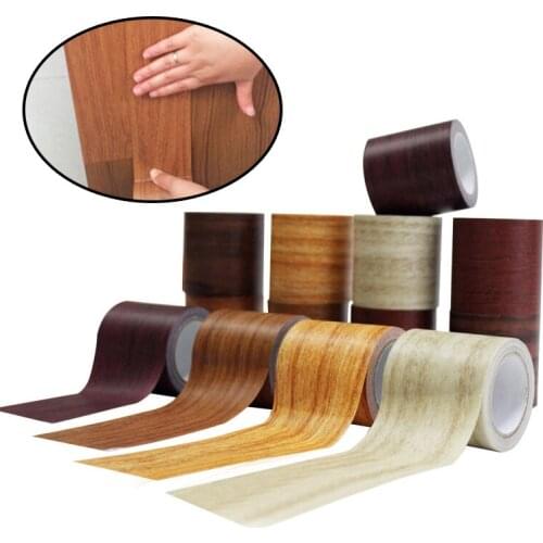 Realistic Wood Grain Repair Adhensive Duct Tape Furniture Renovation Skirting Line Floor Sticker Home Decor Accessories