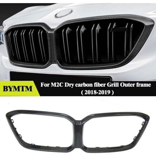 Mp Style Dry carbon fiber Grilles Frame cover Grill High Quality For BMW F87 M2C M2 COMPETITION