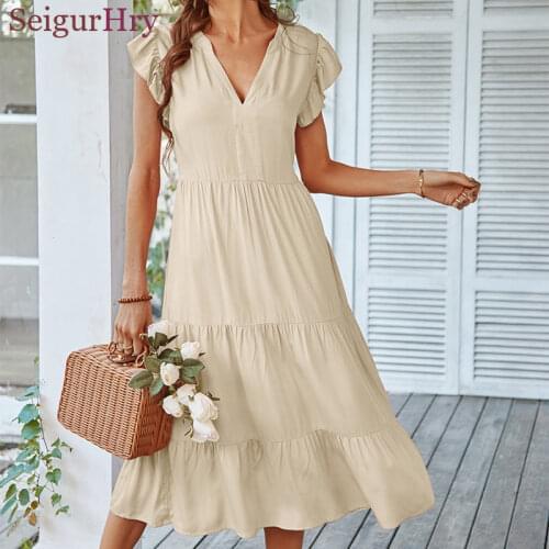 SeigurHry Summer Short Sleeve Dresses
