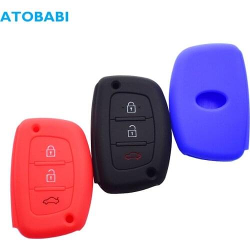 Silicone Car Key Case 3 Buttons Smart Remote Control Fobs Protector Cover Skin For Hyundai I10 Tucson I30 IX25 IX35 Mistra Verna