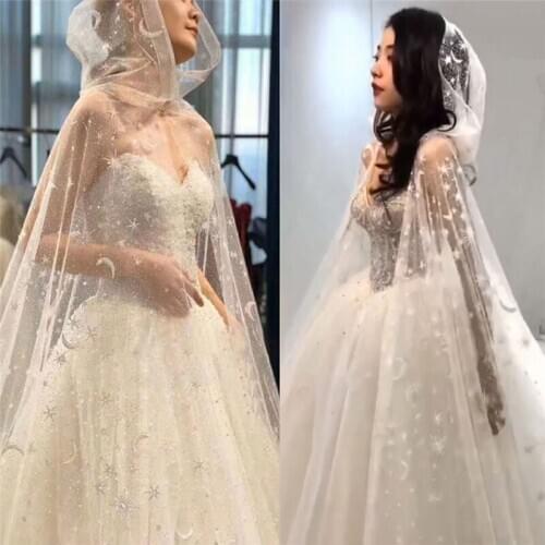 New Designer Ivory Long Tailed Bridal Wedding Veil Wedding Accessories Bride Wedding Head Hat Veils Cape 3.5M Spring Shawl