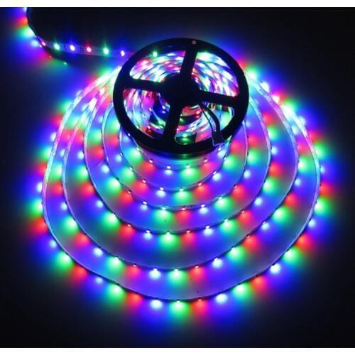 3528 SMD No-Waterproof RGB LED Strip Light DC 12V fite de led 5 meters 60led/m LED Flexible Light Strip with remote controller