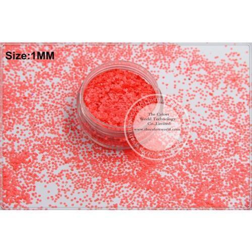 TCF508 Neon Pink Red Colors 1.0mm size solvent resistant glitter for nail Art nail Polish or other DIY decoration