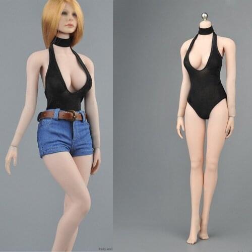 In stock 1/6 Scale sexy V-Collar Bodysuit Shorts Clothing Set For 12" Female Figure Toy Girls Clothes Set
