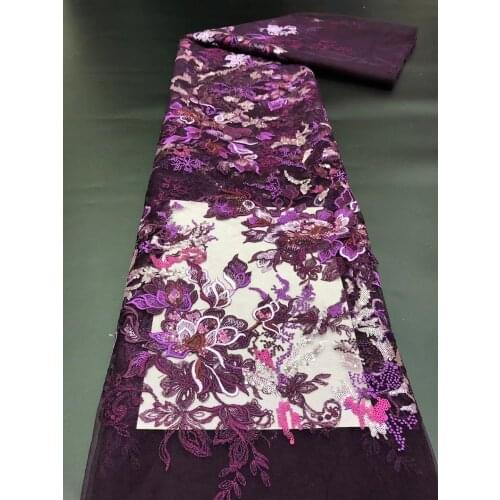 Hot-selling high-quality flower embroidery, exquisite multi-color sequined tulle, comfortable fabric, suitable for ladies' fashi