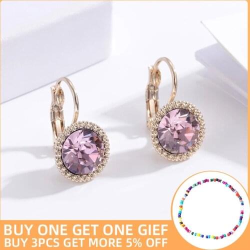 Zircon Crystal Drop Earrings For Women Girls New Alloy Female Dangle Hanging Earring Fashion Wedding Ear Jewelry Brincos