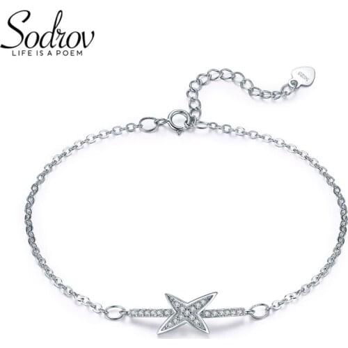 Sodrov New Silver Bracelet 925 Sterling Silver Chain Bracelet For Women Zircon High Quality Fine Silver 925 Jewelry