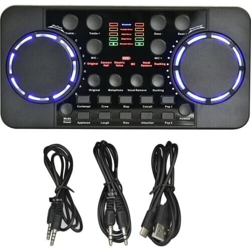 V300 PRO Sound Card 10 Sound Effects Bluetooth Noise Reduction o mixers Headset mic Voice Control for Phone PC