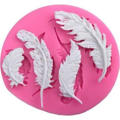 1PC Feather Sugar Buttons Silicone Mold Fondant Mold Cake Decorating Tools Chocolate Gum Paste Mold Kitchen Wedding Cake Decor