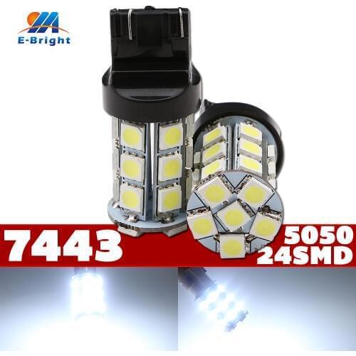 10pcs 7443 T20 24SMD 5050 Auto Car LED Lights Led Chips Automobile Brake bulbs Turn Signal Backup Stop Tail Lamp External Lights