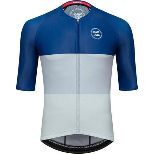 2021Kapvoe Bule Cycling Jersey Men MTB Uniform Bike Clothing Breathable Bib Set Summer Short Sleeve Bicycle Wear Bike Bib Shorts