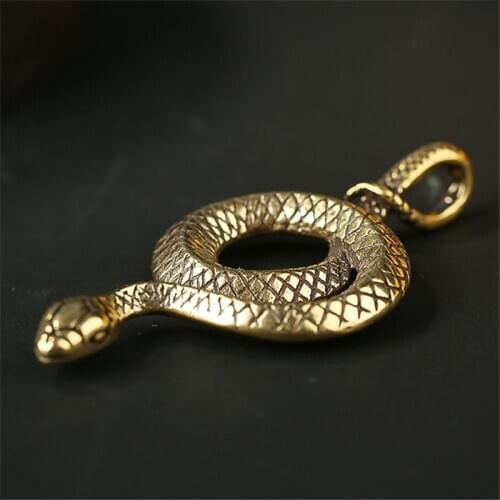 3D Brass Snake Casting Statue Mini Animal Metal Figurine Home Decor Desktop Crafts Sculpture Landscaping Decoration Gifts