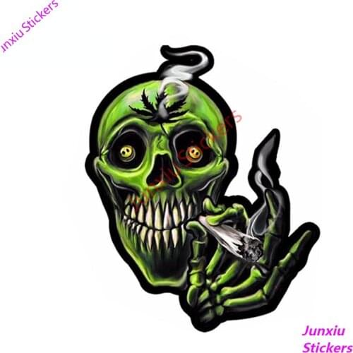 Smoking Skull 3D Car Stickers Styling for SUV Camper Laptop Moto Bike Van Truck Racing Tuning Creative Decor Decals PVC13x11cm