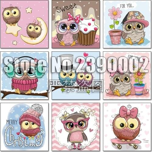 5d Diy Diamond Painting Cross Stitch Diamond Embroidery Cute cartoon owl Mosaic Full Rhinestone Gifts Handmade Craft Picture Art