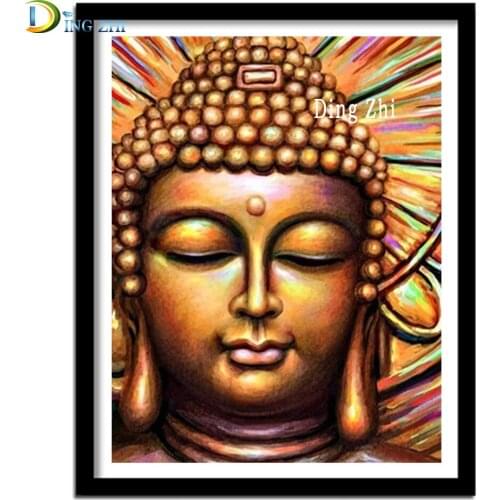 5D DIY Diamond Painting Cross Stitch Kits Buddha Statue Paint Full Round Square Drills Embroidery Mosaic Handicraft Buddhism