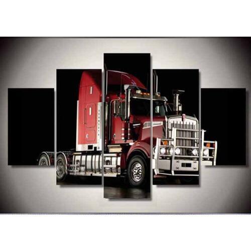 5d diy magic diamond painting 5 parts / sentence car triptych trolley truck paste paste decorative diamond kit hand embroidery