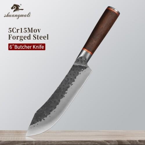 6 Inch Cleaver Butcher Knife 5Cr15Mov Stainless Steel Forged Kitchen Utility Knives Cooking Slicing Vegetable Meat Butcher Knife
