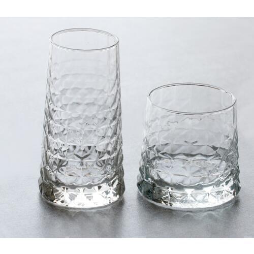 Brand High Quality Europe Style Triangle Pattern glass cups glass drink ware juice cup milk cup Creative Cups Short/Tall Type