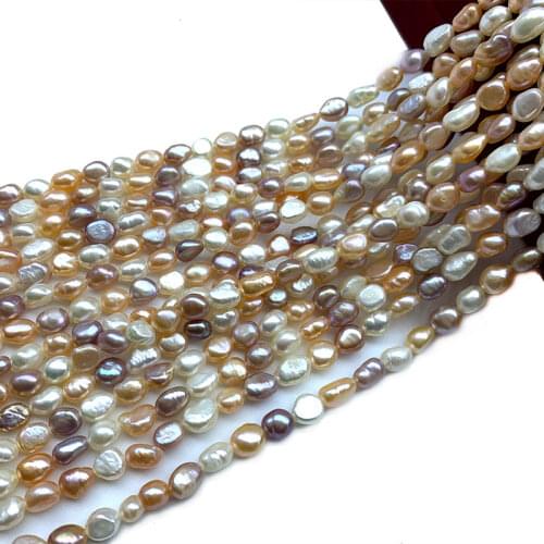 Fine Mix Purple Pink White Freshwater Pearl AA Natural Straight Hole Beads For Jewelry Making Diy Women Bracelet Necklace 5-9mm