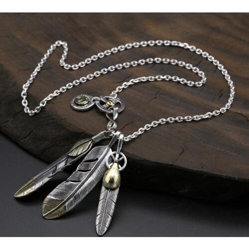 2019 New 925 Silver Feather Eagle Chain Necklace Pendant 100% Real 925 Sterling Silver Women Men Necklace Fine Jewelry Gifts