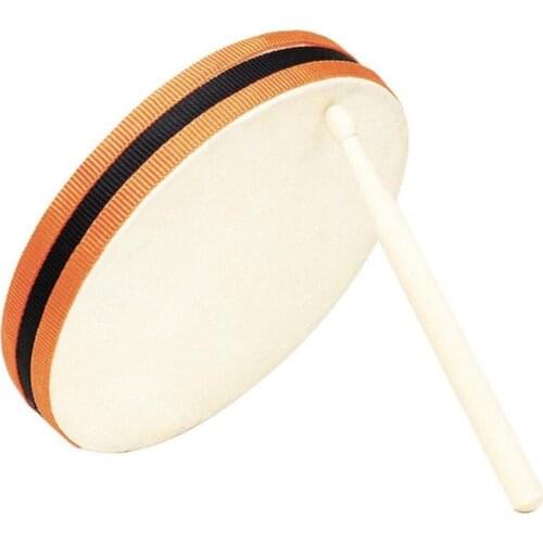 Wooden Tambourine for Kids & Children 8 inch Hand Held Drum Bell Wood Percussion Gift Musical Educational Instrument