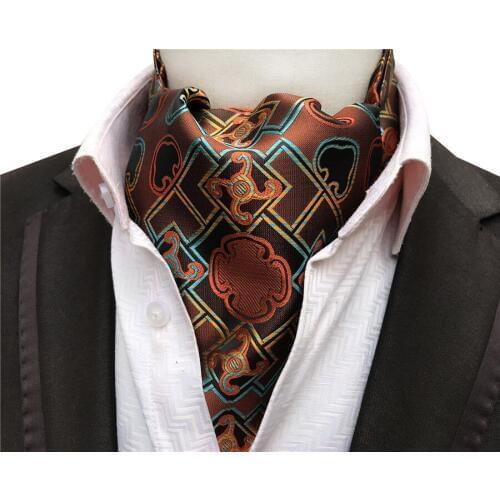 Designers Men Ascot Brands Geometric Pattern Cravat Neck Ties