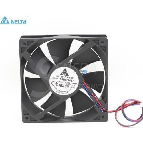 For delta AFB1224SH 12025 120mm 12cm DC 24V 0.42A tempreture sensor 3-pin server inverter cooling fans axial