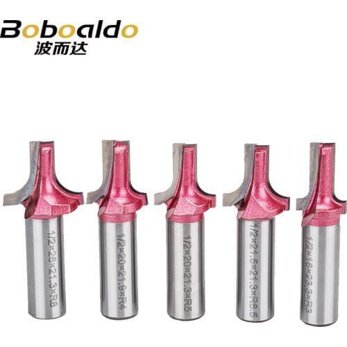 1pc 1/2" Shank Industrial Grade Milling Cutter Woodworking CNC Tool Router Bits Clearing Bottom Straight Edge Arc Bit