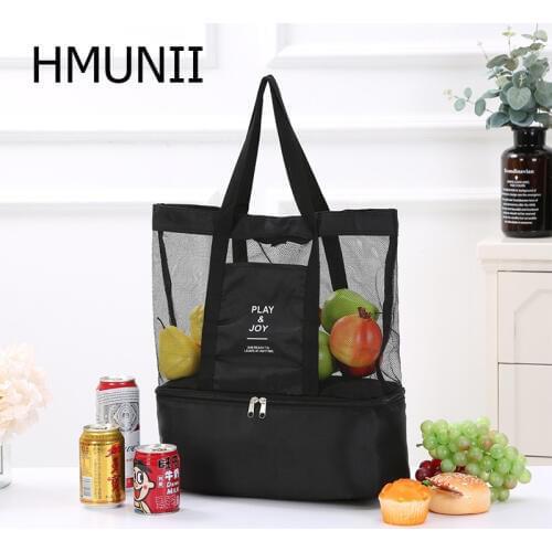 HMUNII 2019 New Hot Fashion Travel accessories Double-Deck Leisure Grid Bag Women Bags Men Storage Bags Holder Case Organizers
