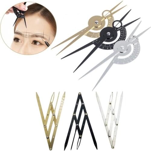 1pcs Stainless Steel Isometric Golden Ratio Measurement Ruler Professional Permanent Makeup Stencil Caliper Beauty Supplies Tool