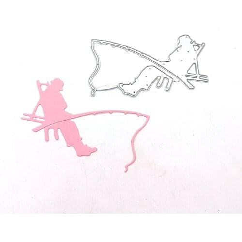 Julyarts 1PC Fishing Scrapbooking Dies Metal Cutting Dies 2021 Stencils for Diy Scrapbooking Photo Album Card Making