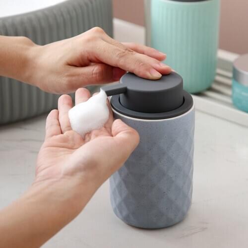 Nordic Ceramic Soap Dispenser Lotion Bottle Hand Sanitizer Bubble Bottle Bathroom Shower Gel Portable Bottle for Home or Hotel