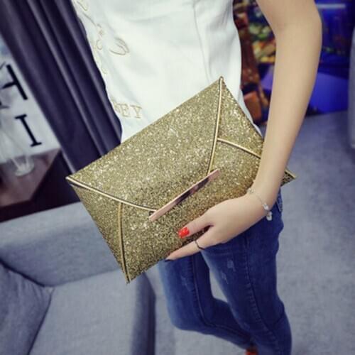 Envelope Clutch Ladies Sparkling Dazzling Bag Flash Film Banquet Bag Elegant Ladies Evening Party Bag Large Capacity Wallet