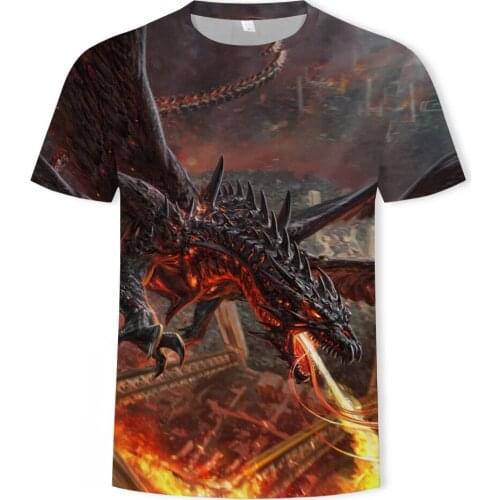 Summer fashion mens T-shirt 3D Chinese and foreign animal print casual T-shirt Majestic clothing Asian size S-6XL mens T-shirt