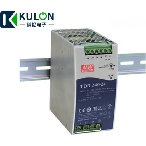 MEANWELL TDR-240-24 three-phase 340-550VAC wide range input to DC 24V switching power supply 240W 24V 10A