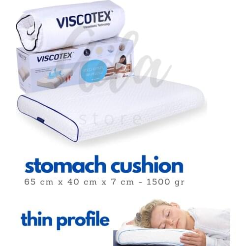Memory Foam Orthopedic Pillow Stomach Pillow Face Down Sleep Embroidered Washable Cotton Case Happy Sleeping 65x40x7 Cm