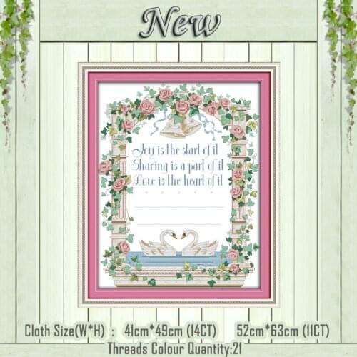 Never to be parted flowers painting counted printed on the canvas DMC 11CT 14CT kits DIY Cross Stitch embroidery needlework Sets