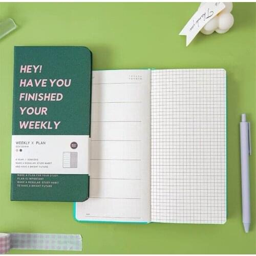 New Arrival 78 Sheets Kawaii Simple Weekly Monthly Planner Agenda Journal Notebook Creative Gift School Stationery